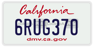6RUG370 license plate in California