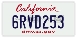 6RVD253 license plate in California