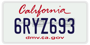 6RYZ693 license plate in California