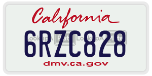 6RZC828  license plate in CA