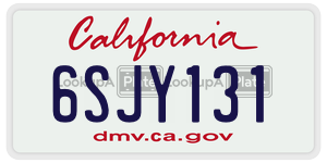 6SJY131 license plate in California