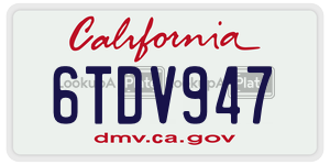 6TDV947 license plate in California