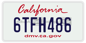 6TFH486 license plate in California
