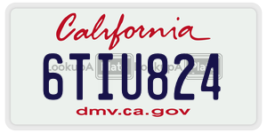 6TIU824  license plate in CA