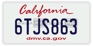 6TJS863  license plate in CA
