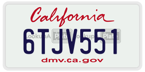 6TJV551 license plate in California