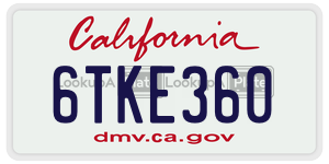 6TKE360 license plate in California