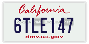 6TLE147 license plate in California