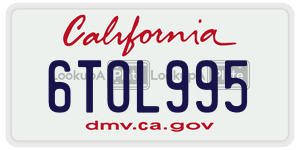 6TOL995  license plate in CA