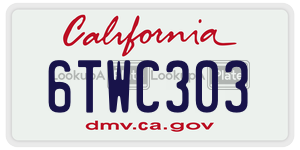 6TWC303  license plate in CA