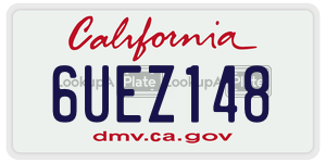 6UEZ148  license plate in CA