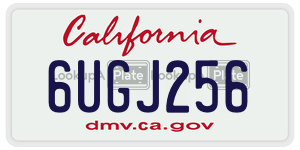 6UGJ256 license plate in California
