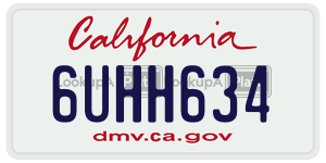 6UHH634 license plate in California