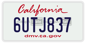 6UTJ837  license plate in CA
