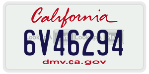 6V46294 license plate in California