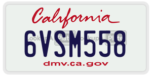6VSM558 license plate in California
