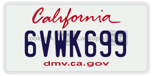 6VWK699 license plate in California