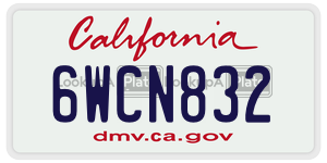 6WCN832 license plate in California