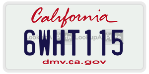 6WHT115 license plate in California