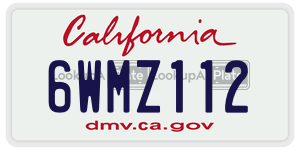 6WMZ112 license plate in California