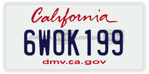 6WOK199 license plate in California