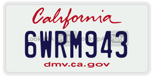 6WRM943 license plate in California