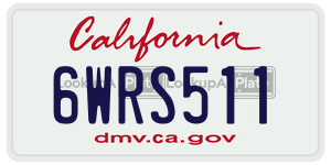 6WRS511  license plate in CA