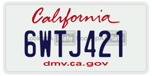 6WTJ421 license plate in California