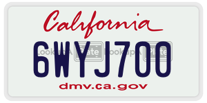 6WYJ700 license plate in California