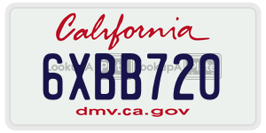 6XBB720 license plate in California