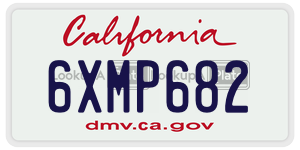 6XMP682 license plate in California
