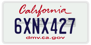 6XNX427  license plate in CA