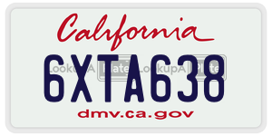 6XTA638 license plate in California