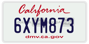 6XYM873 license plate in California