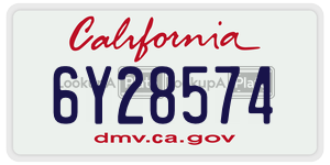 6Y28574 license plate in California