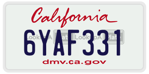 6YAF331 license plate in California