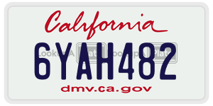 6YAH482  license plate in CA
