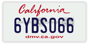 6YBS066 license plate in California