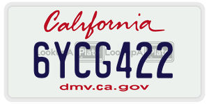 6YCG422  license plate in CA