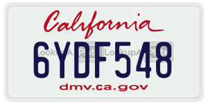 6YDF548 license plate in California