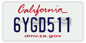 6YGD511 license plate in California