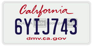 6YIJ743 license plate in California