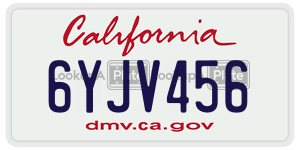 6YJV456 license plate in California