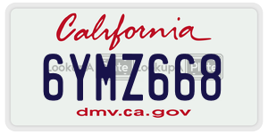 6YMZ668 license plate in California