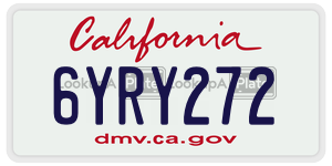 6YRY272 license plate in California