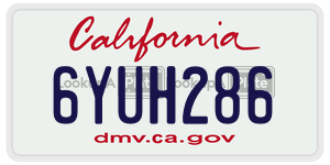 6YUH286  license plate in CA