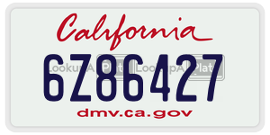 6Z86427 license plate in California