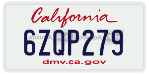 6ZQP279 license plate in California