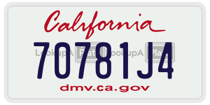 70781J4 license plate in California