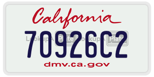 70926C2 license plate in California